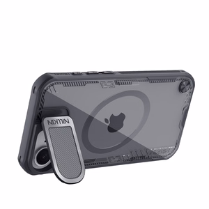 Nillkin Iceblade Prop Magneettinen Suojakuori linssin suojuksella ja jalustalla iPhone 16e / 17e:lle - musta