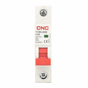 CNC YCB9-80M miniature circuit breaker, 1P, C10, 6 kA