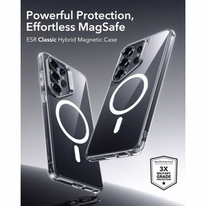 ESR Classic Hybrid MagSafe Suojakuori Samsung Galaxy S26 Ultralle - Läpinäkyvä