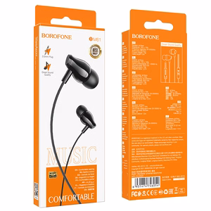 Borofone Earphones BM61 Wanderer with microphone black