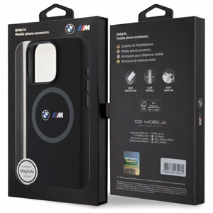 BMW M Silikoninen Printed Ring MagSafe suojakuori iPhone 16 Pro Max:lle - musta