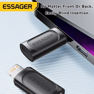 Adapter Essager "Phantom" Black (In: Female Type-C / Out: Male Lightning )