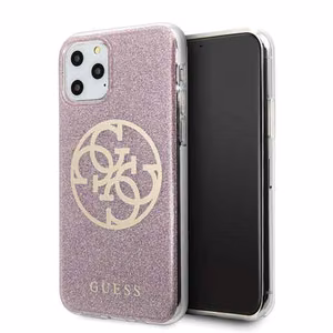 Guess GUHCN58PCUGLPI iPhone 11 Pro vaaleanpunainen/vaaleanpunainen hard case 4G Circle Glitter