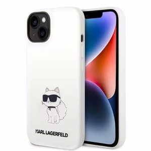 Karl Lagerfeld Silicone Choupette suojakuori iPhone 14 Plus:lle - valkoinen