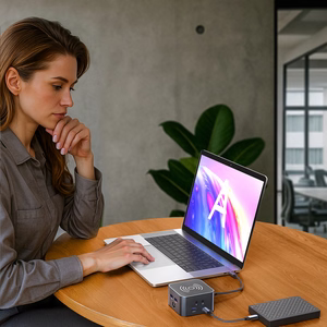 Wozinsky WHBC09Y8S USB-C Keskitin 12-in-1 Monikäyttöinen Langaton Lataus Alumiini 15cm Kaapeli - harmaa