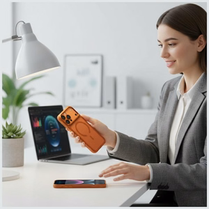 Uniq Veren iPhone 17 Pro:lle Magclick lataava suojakuori - oranssi