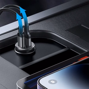 Joyroom JR-CCN06 30W 2x USB-C Metallinen Mini Autolaturi - musta