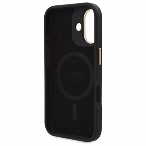 Guess 4G Logo Plate MagSafe iPhone 16 Suojakuori - Musta