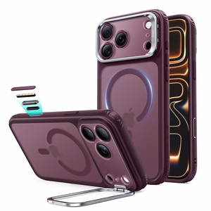 ESR Classic Hybrid Kickstand MagSafe suojakuori malleille iPhone 18 Pro / 17 Pro, matta tumma kirsikanvärinen