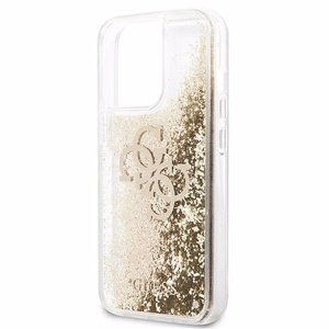 Guess 4G Big Liquid Glitter Suojakuori iPhone 13 Pro Max 6.7" - Kultainen