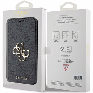 Guess 4G Metal Logo suojakuori iPhone 15 Pro:lle - harmaa