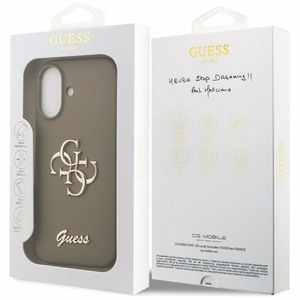 Guess Silikoninen Big 4G Script Suojakuori iPhone 17:lle - Ruskea
