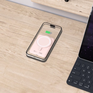 Tech-Protect LifeMag PB10 Powerbank MagSafe 5000mAh 15W USB-C-portilla - vaaleanpunainen + USB-C-kaapeli