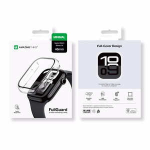 AmazingThing Radix Glass Suojakuori Apple Watch 46mm:lle - kirkas