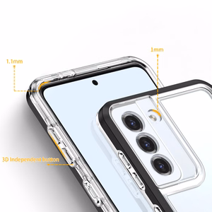 Clear 3in1 Case for Samsung Galaxy S22 + (S22 Plus) Frame Gel Cover Black