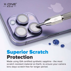 X-ONE Sapphire Camera Armor Pro - iPhone 16/16 Plus:lle - hopeinen