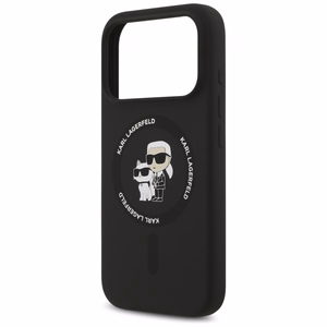 Case Karl Lagerfeld Liquid Silicone Karl and Choupette MagSafe Apple iPhone 17 Pro Max black