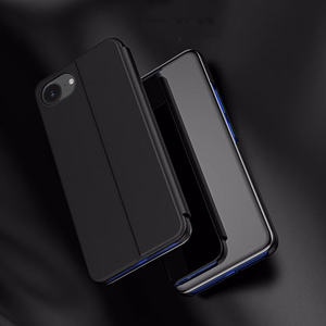Clear View Case iPhone 16e / 17e:lle läppäkannella - musta