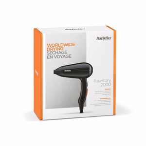 BaByliss Travel Dry 2000 5344E – hiustenkuivain, 2000 W, musta