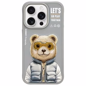NIMMY Suojakuori COOL&CUTE 2.0 Karhu iPhone 15 Pro Max:lle harmaa