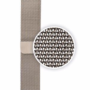 Crong Milano Steel stainless-steel strap for Apple Watch 38 / 40 / 41 mm and 42 mm (Series 10 / 11), Champagne