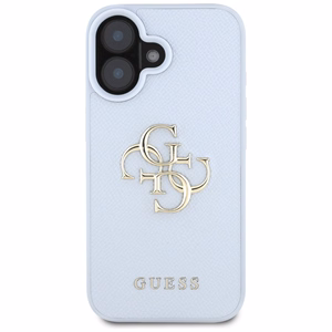 Guess Hardcase PU Grained Big 4G and Classic Logo Suojakuori iPhone 16 6,1":lle - sininen
