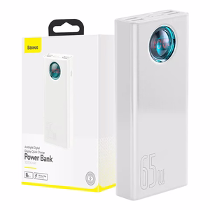 Baseus Amblight varavirtalähde 30000mAh, 4xUSB, USB-C, 65W (valkoinen)
