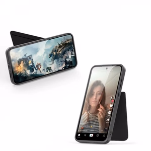Dux Ducis Rafi II Suojakuori Samsung Galaxy S25+:lle jalustalla ja lompakolla - Musta