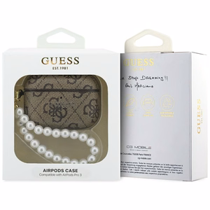 Guess 4G Pearl Strap Suojakuori AirPods Pro 3:lle - ruskea
