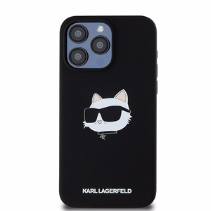 Karl Lagerfeld Silikoninen Choupette Head MagSafe Suojakuori iPhone 15 Pro Max:lle - musta