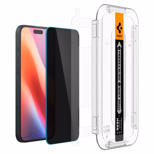 Spigen Glas.tR EzFit Privacy Tempered Glass for iPhone 15/16 with Adapter (2 pcs.)