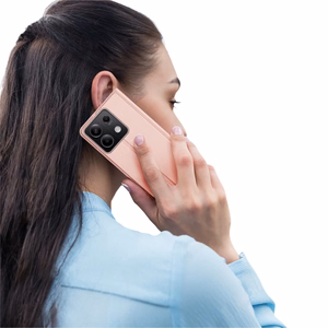 Dux Ducis Skin Pro Suojakuori läpällä ja korttilokerolla Xiaomi Redmi Note 13 5G:lle - vaaleanpunainen