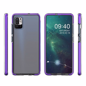 Spring Case kirkas TPU geeli suojakuori värikäs kehys Xiaomi Redmi Note 10 5G / Poco M3 Pro musta