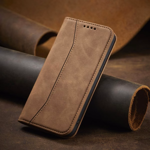Magneetti Fancy Case Kotelo iPhone 13 Pro Max pussi kortti lompakko kortin haltija Brown