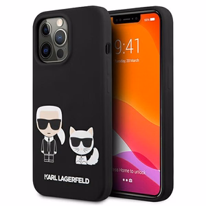 Karl Lagerfeld KLHCP13LSSKCK iPhone 13 Pro / 13 6.1" kovakotelo musta/musta Silikoni Karl & Choupette