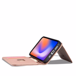 Magneettikorttikotelo iPhone 12 Pro Kotelo kortti lompakko kortti jalusta vaaleanpunainen