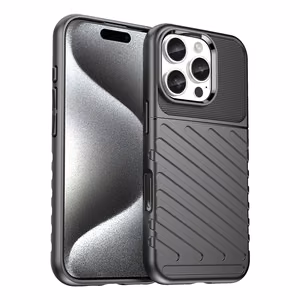 Thunder Case Silikoninen Suojakuori iPhone 16 Pro Max:lle - Musta