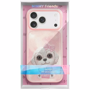 NIMMY Suojakuori BIG EYED PET 2.0 Dog iPhone 17 Pro Max:lle - vaaleanpunainen