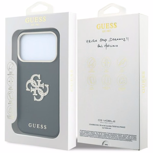 Guess Smooth & Big Strass Logo -suojakuori iPhone 18 Pro Max / 17 Pro Max – musta