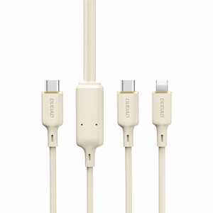 Dudao L7SF 2in1 kaapeli USB-C - USB-C / Lightning 100W 1.2m - beige