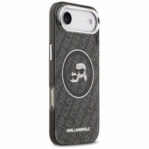 Karl Lagerfeld IML Glitter Karl & Choupette Heads Logo MagSafe -suojakuori iPhone Air - musta