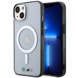 BMW BMHMP14SHCRS iPhone 14 6.1" Suojakuori läpinäkyvä hardcase Silver Ring MagSafe