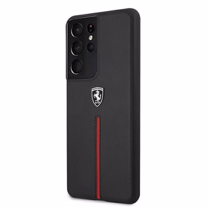 Ferrari FEOSIHCS21LBK S21 Ultra G998 musta/musta hardcase Off Track Leather Nylon Stripe