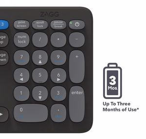 ZAGG Pro Keyboard 17 inch Full Size, hiilenharmaa, Nordic (langaton lataus latausalustalla)
