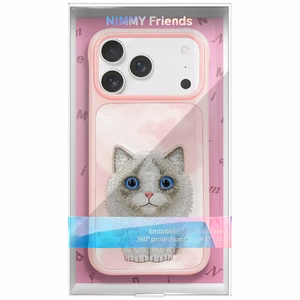 NIMMY Suojakuori BIG EYED PET 2.0 Cat iPhone 17 Pro:lle - vaaleanpunainen