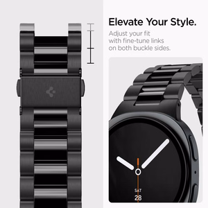 Spigen Modern Fit Band 316L -ranneke mallille Samsung Galaxy Watch 40/44/46 mm – musta