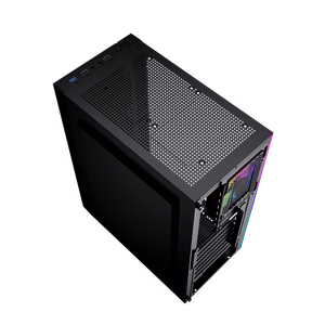 Gembird Fornax 2500 ARGB Gaming ATX Midi Tower taustavalaistuksella musta tietokonerunko