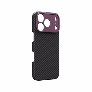 AmazingThing Titan Max Lens suojakuori mallille iPhone 18 Pro, aramidikuitua, kameransuojuksella, MagSafe-yhteensopiva – väri: violetti
