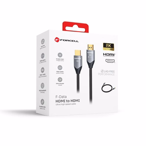 Cable HDMI 2.1 Forcell Cafule 8K 60Hz / 4K 120Hz – Ultra High Speed, HDR, eARC, VRR, 48Gbps 5 m black