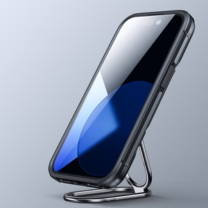Joyroom Dual sarana tapauksessa iPhone 14 Pro panssaroitu kotelo jalusta ja rengas haltija musta